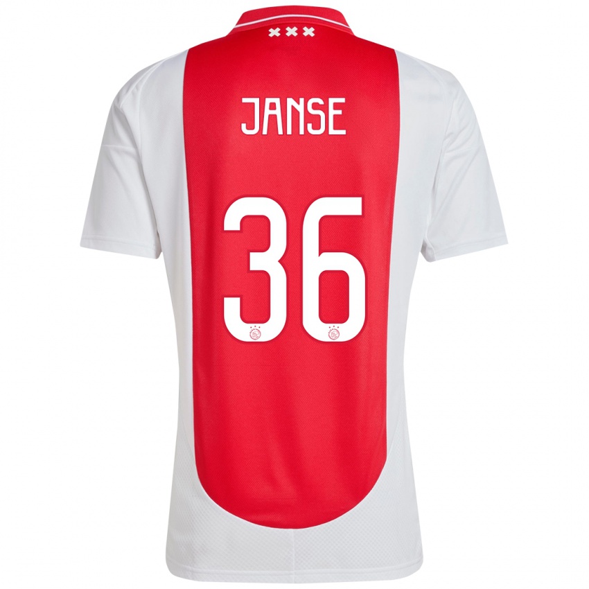 Niño Camiseta Dies Janse #36 Rojo Blanco 1ª Equipación 2024/25 La Camisa Argentina