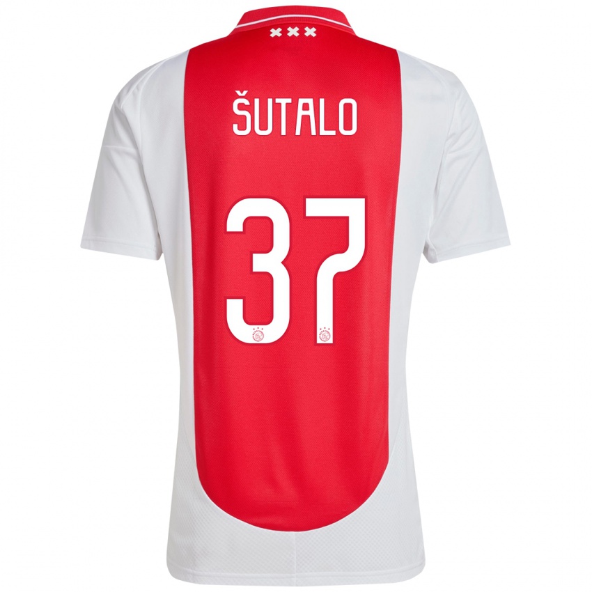 Niño Camiseta Josip Sutalo #37 Rojo Blanco 1ª Equipación 2024/25 La Camisa Argentina