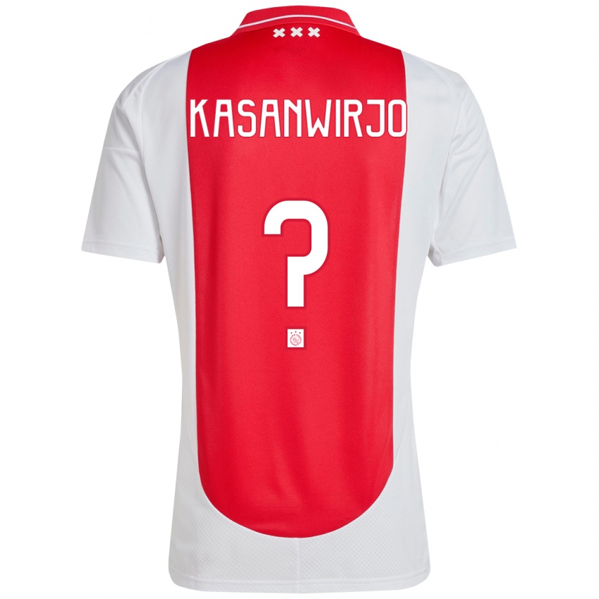 Niño Camiseta Kennynho Kasanwirjo #0 Rojo Blanco 1ª Equipación 2024/25 La Camisa Argentina