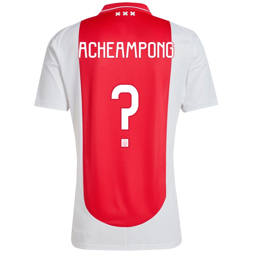 Niño Camiseta Levi Acheampong #0 Rojo Blanco 1ª Equipación 2024/25 La Camisa Argentina