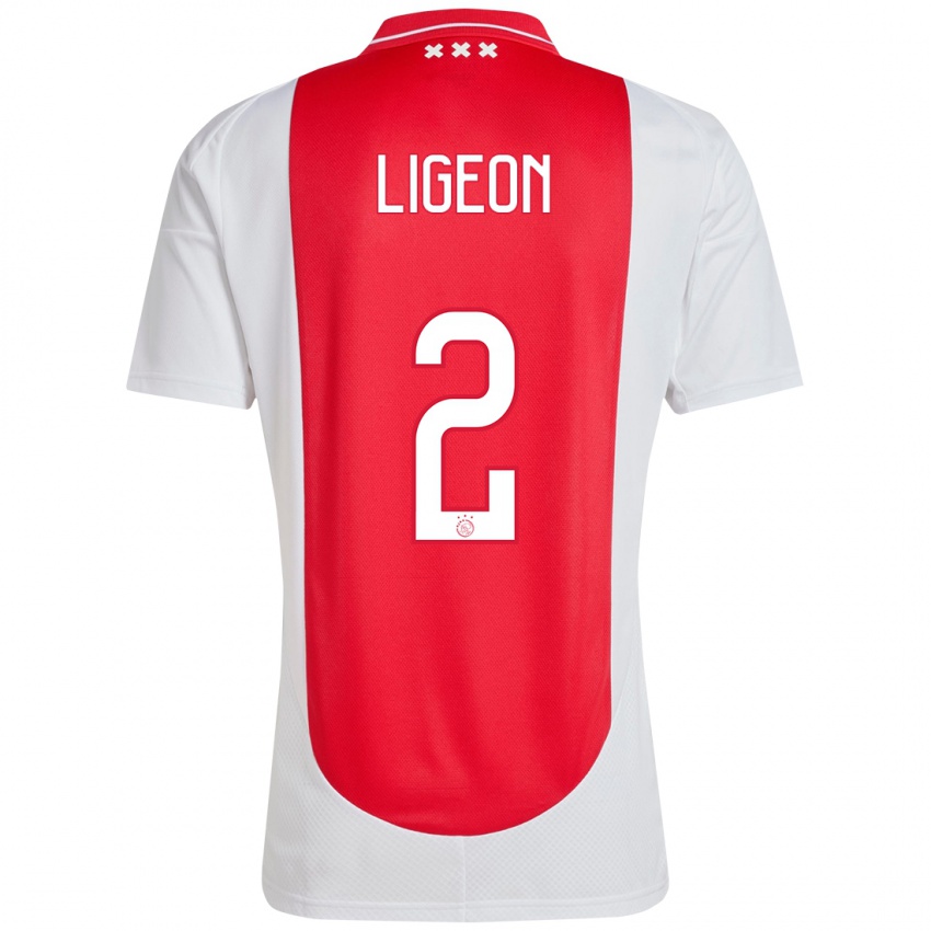 Niño Camiseta Ruben Ligeon #2 Rojo Blanco 1ª Equipación 2024/25 La Camisa Argentina