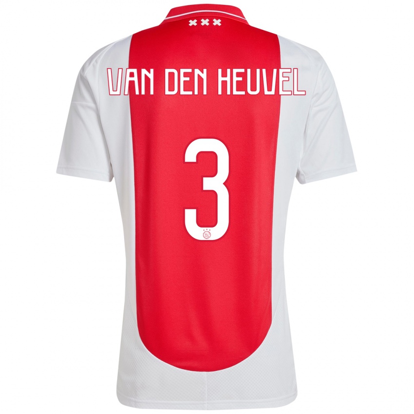 Niño Camiseta Nino Van Den Heuvel #3 Rojo Blanco 1ª Equipación 2024/25 La Camisa Argentina