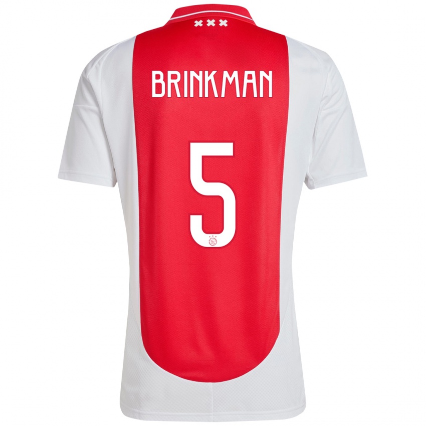 Niño Camiseta Tim Brinkman #5 Rojo Blanco 1ª Equipación 2024/25 La Camisa Argentina