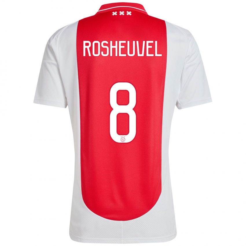 Niño Camiseta Darren Rosheuvel #8 Rojo Blanco 1ª Equipación 2024/25 La Camisa Argentina