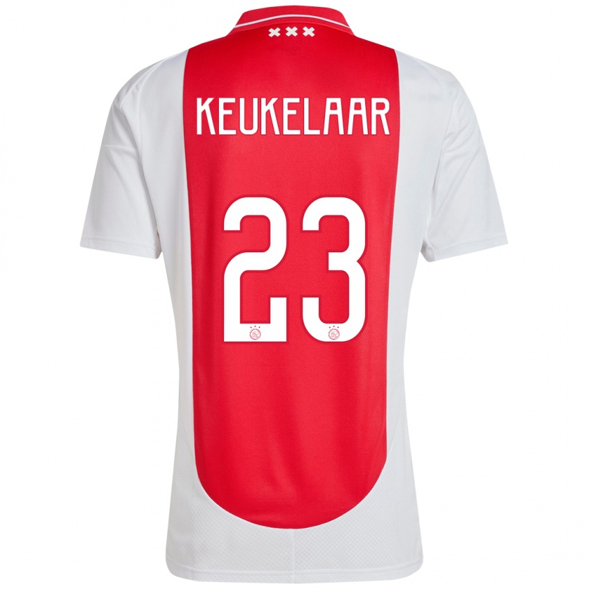 Niño Camiseta Lotte Keukelaar #23 Rojo Blanco 1ª Equipación 2024/25 La Camisa Argentina