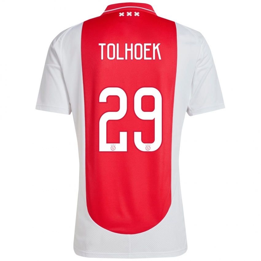 Niño Camiseta Danique Tolhoek #29 Rojo Blanco 1ª Equipación 2024/25 La Camisa Argentina