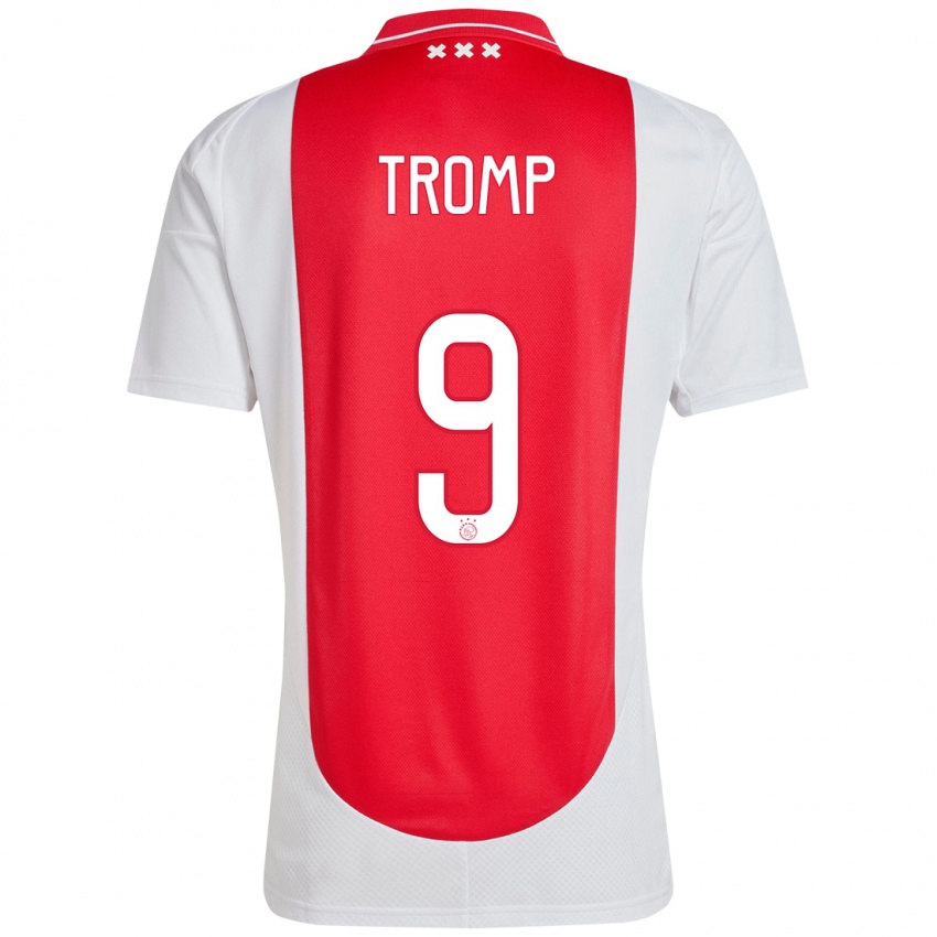 Niño Camiseta Nikita Tromp #9 Rojo Blanco 1ª Equipación 2024/25 La Camisa Argentina