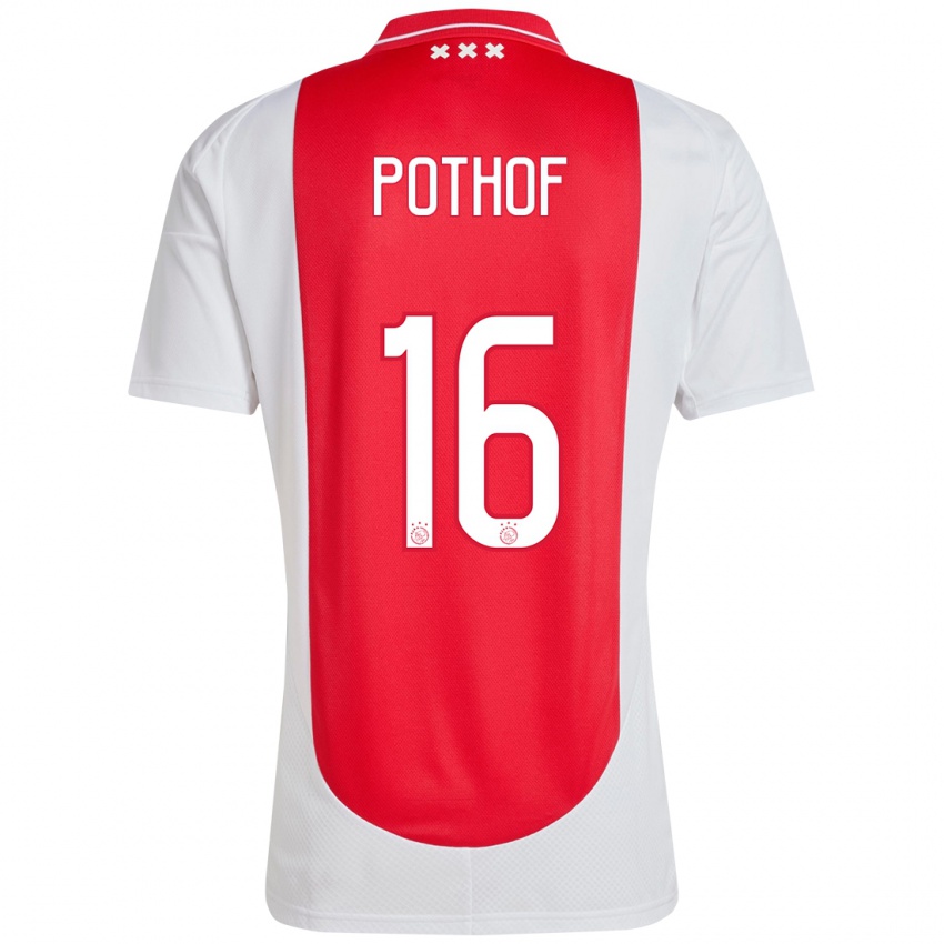 Niño Camiseta Isa Pothof #16 Rojo Blanco 1ª Equipación 2024/25 La Camisa Argentina