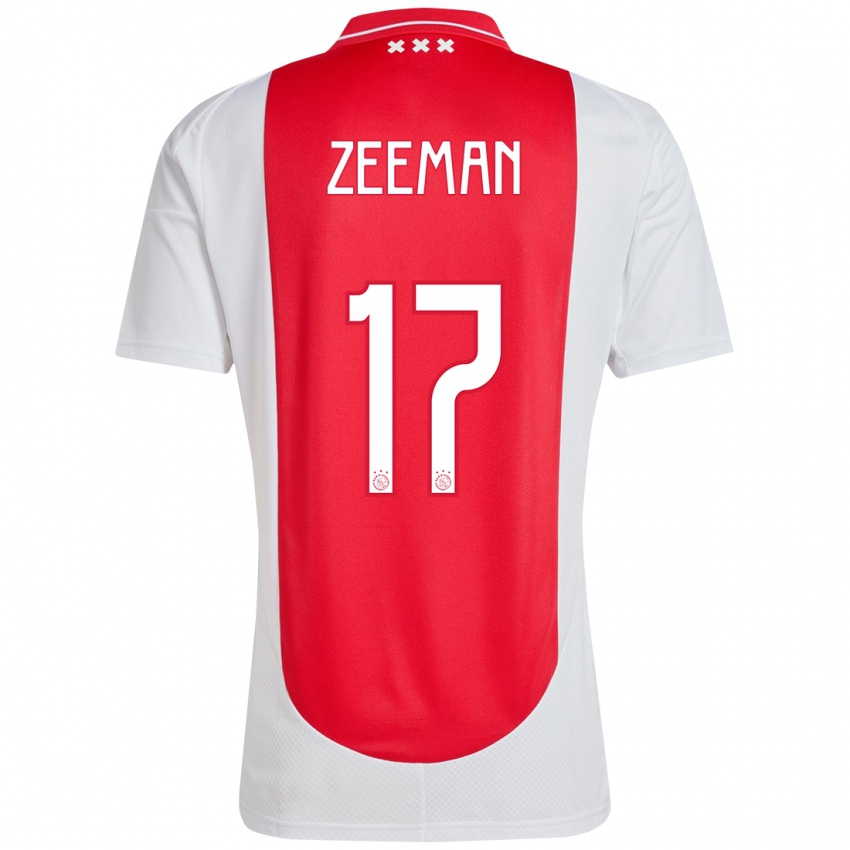 Niño Camiseta Kelly Zeeman #17 Rojo Blanco 1ª Equipación 2024/25 La Camisa Argentina