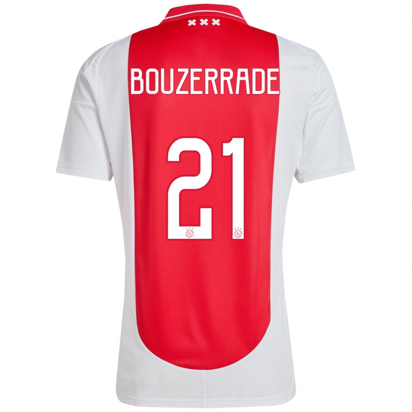 Niño Camiseta Zaina Bouzerrade #21 Rojo Blanco 1ª Equipación 2024/25 La Camisa Argentina