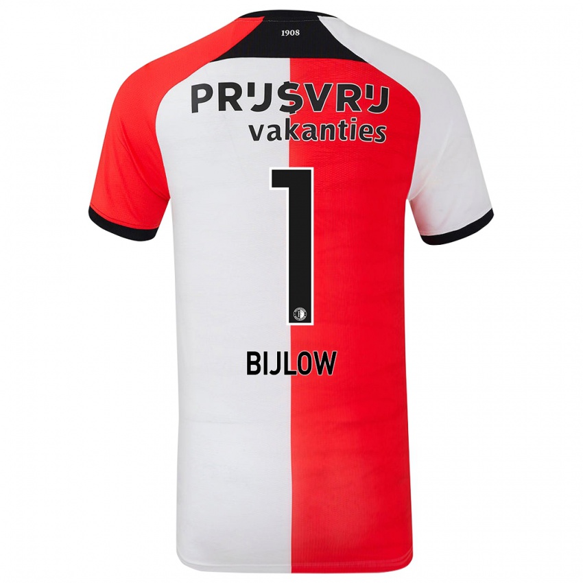 Niño Camiseta Justin Bijlow #1 Rojo Blanco 1ª Equipación 2024/25 La Camisa Argentina