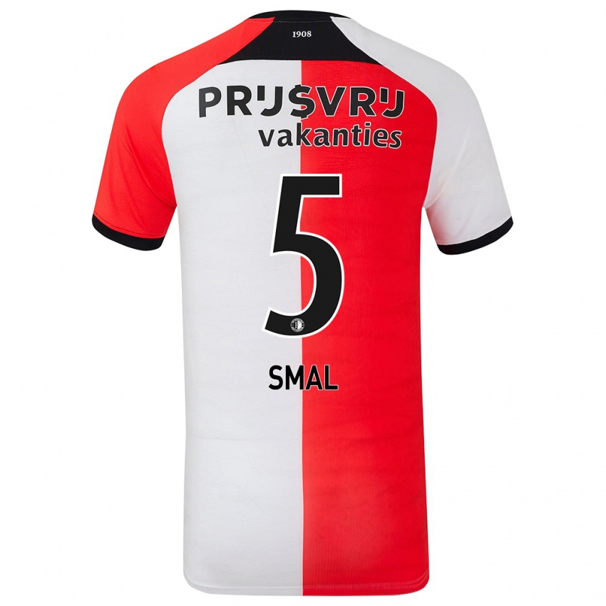 Niño Camiseta Gijs Smal #5 Rojo Blanco 1ª Equipación 2024/25 La Camisa Argentina