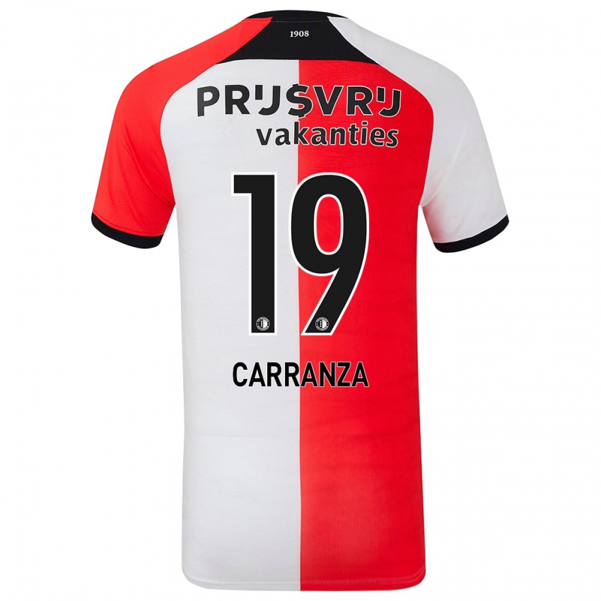 Niño Camiseta Julián Carranza #19 Rojo Blanco 1ª Equipación 2024/25 La Camisa Argentina