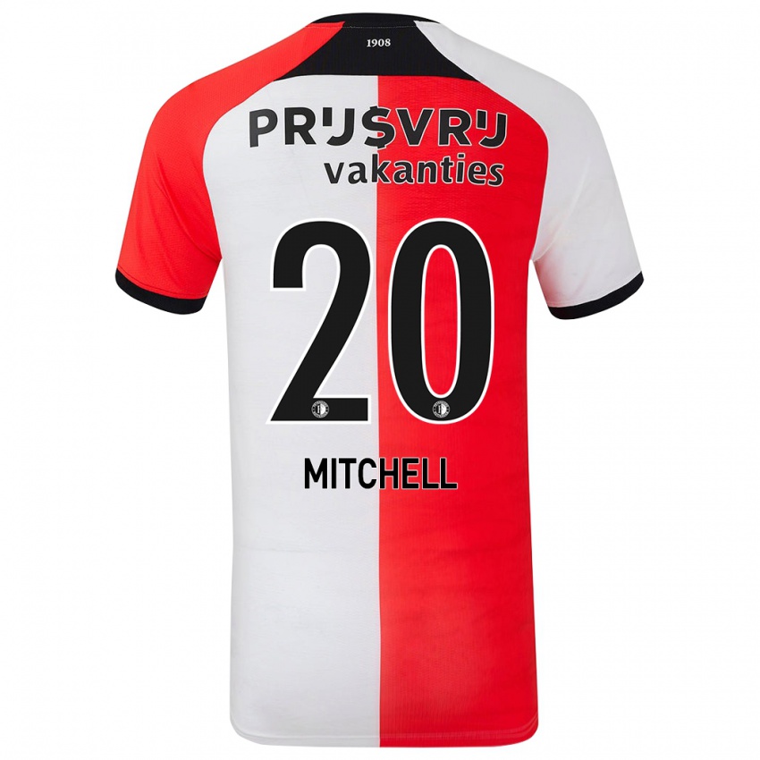 Niño Camiseta Jeyland Mitchell #20 Rojo Blanco 1ª Equipación 2024/25 La Camisa Argentina