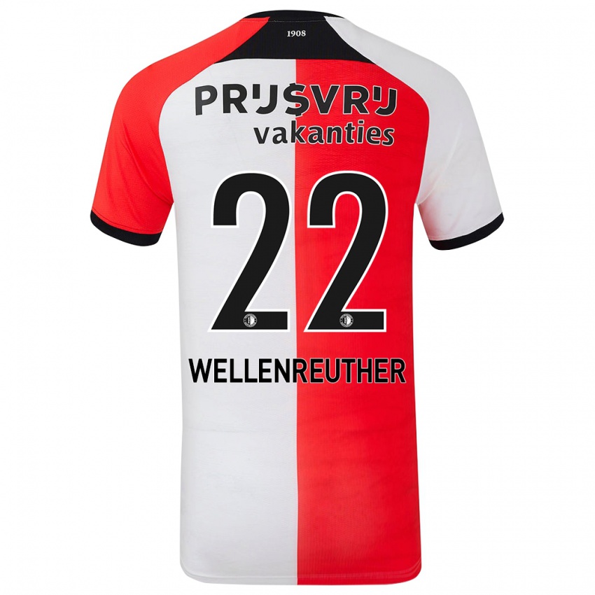 Niño Camiseta Timon Wellenreuther #22 Rojo Blanco 1ª Equipación 2024/25 La Camisa Argentina