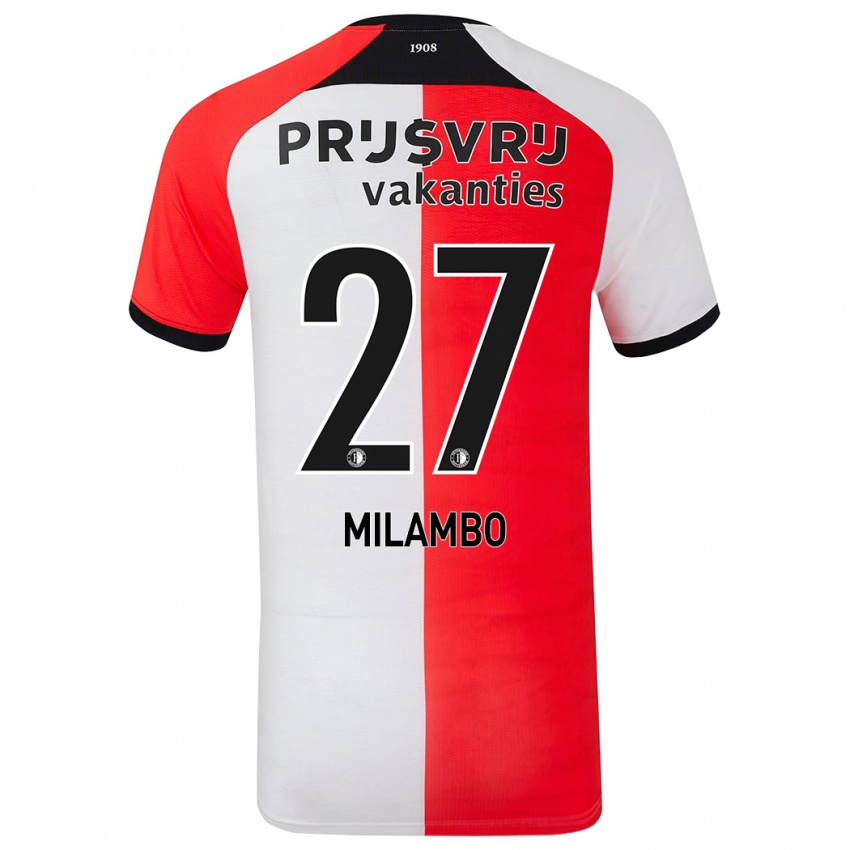 Niño Camiseta Antoni Milambo #27 Rojo Blanco 1ª Equipación 2024/25 La Camisa Argentina