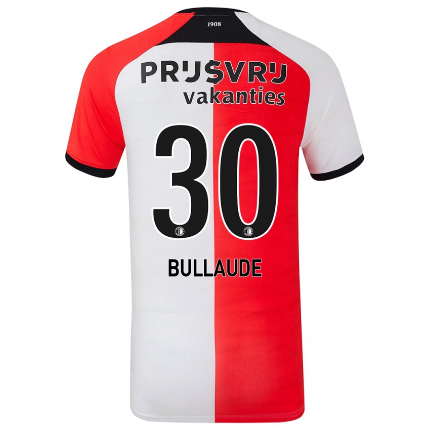 Niño Camiseta Ezequiel Bullaude #30 Rojo Blanco 1ª Equipación 2024/25 La Camisa Argentina