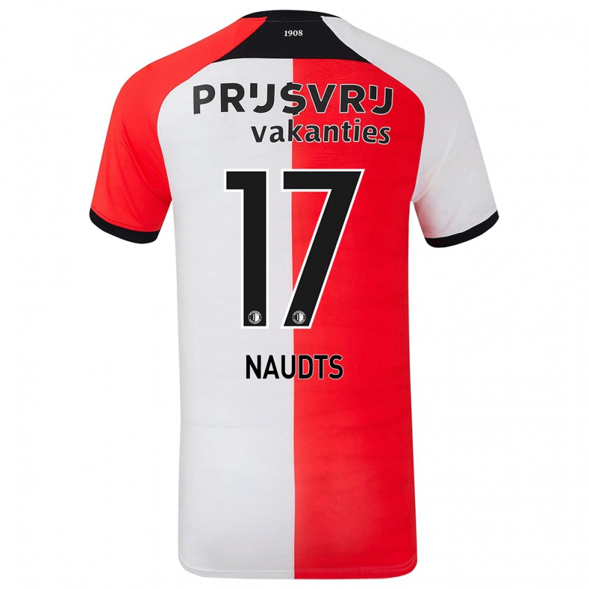 Niño Camiseta Jamir Naudts #17 Rojo Blanco 1ª Equipación 2024/25 La Camisa Argentina