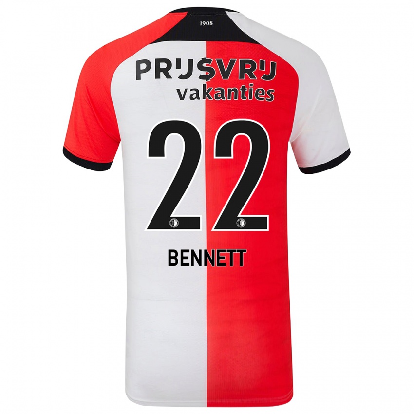 Niño Camiseta Walter Bennett #22 Rojo Blanco 1ª Equipación 2024/25 La Camisa Argentina