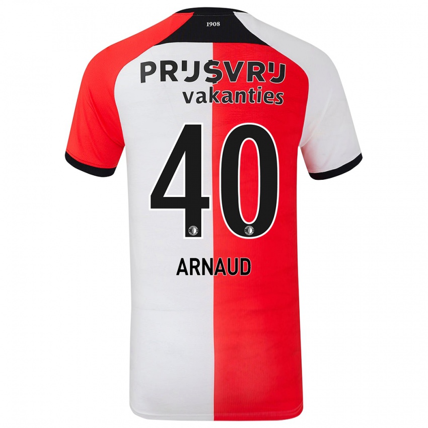 Niño Camiseta Lugene Arnaud #40 Rojo Blanco 1ª Equipación 2024/25 La Camisa Argentina