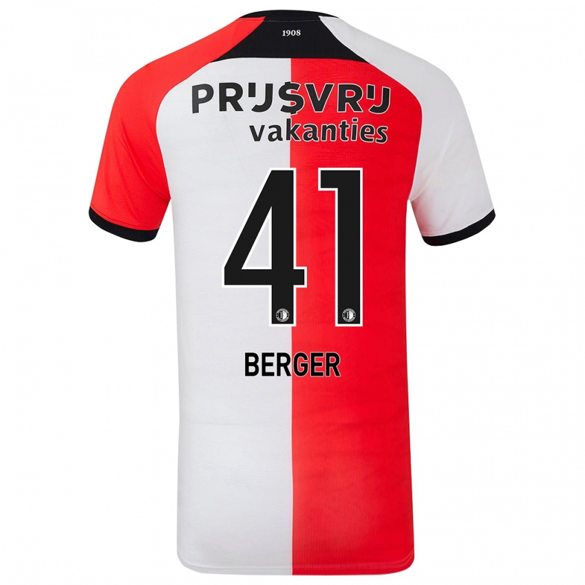 Niño Camiseta Mannou Berger #41 Rojo Blanco 1ª Equipación 2024/25 La Camisa Argentina