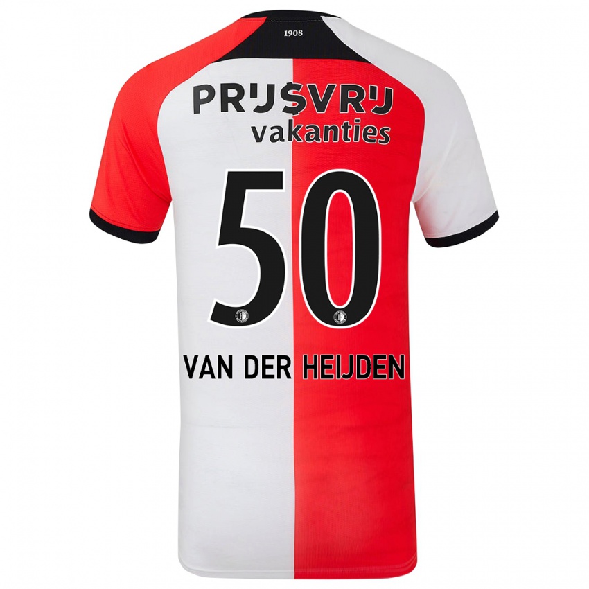 Niño Camiseta Delano Van Der Heijden #50 Rojo Blanco 1ª Equipación 2024/25 La Camisa Argentina