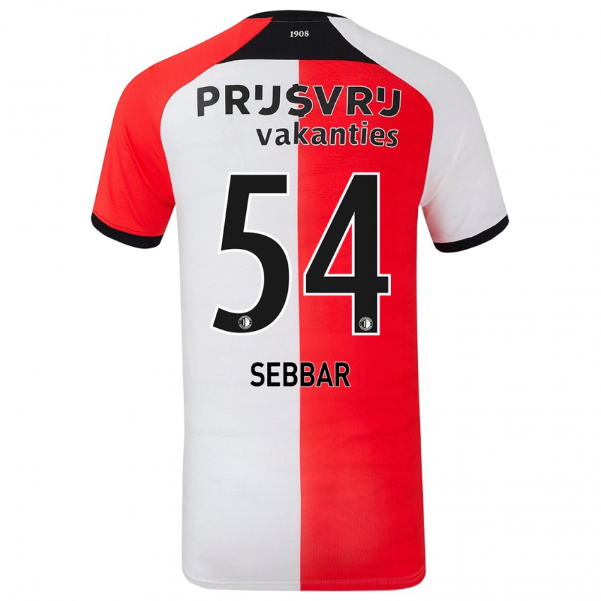 Niño Camiseta Marouane Sebbar #54 Rojo Blanco 1ª Equipación 2024/25 La Camisa Argentina