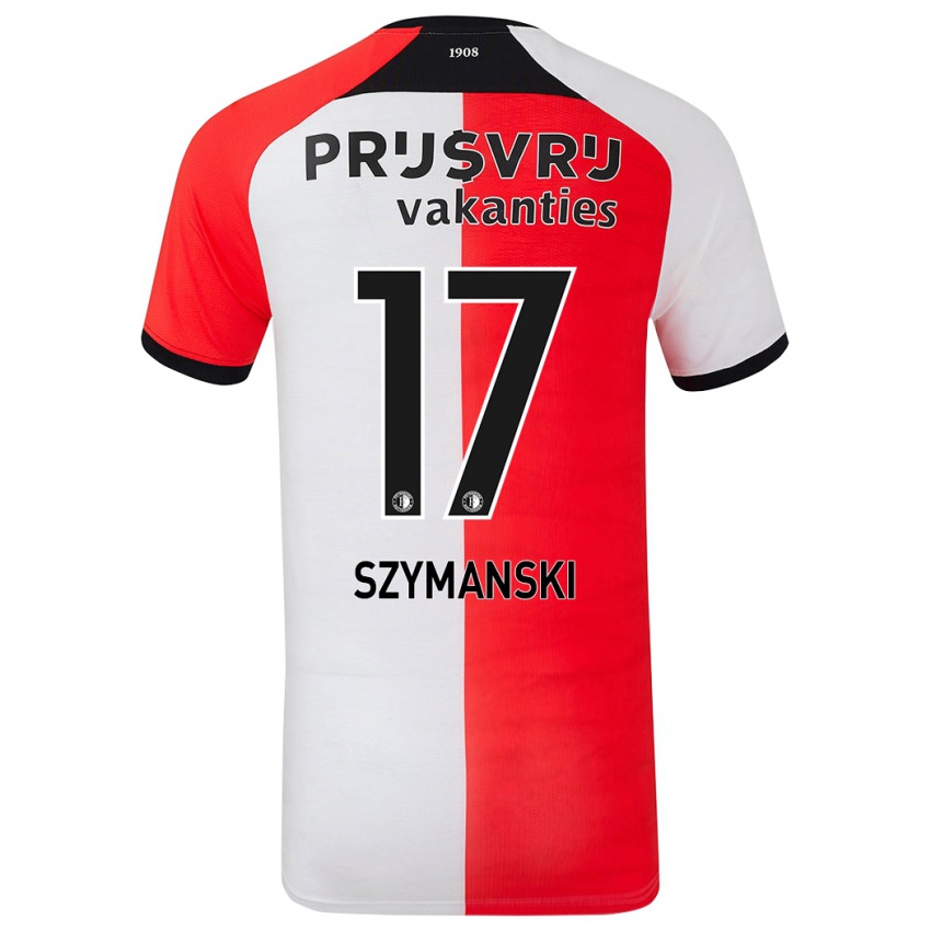 Niño Camiseta Sebastian Szymanski #17 Rojo Blanco 1ª Equipación 2024/25 La Camisa Argentina