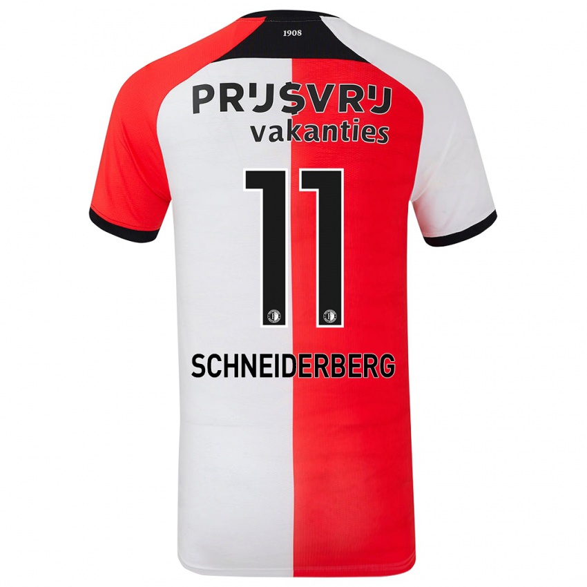 Niño Camiseta July Schneiderberg #11 Rojo Blanco 1ª Equipación 2024/25 La Camisa Argentina