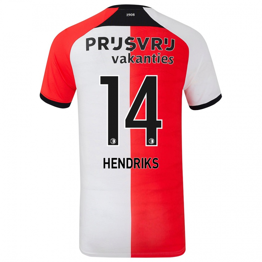 Niño Camiseta Kim Hendriks #14 Rojo Blanco 1ª Equipación 2024/25 La Camisa Argentina