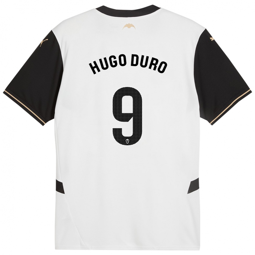 Niño Camiseta Hugo Duro #9 Blanco Negro 1ª Equipación 2024/25 La Camisa Argentina