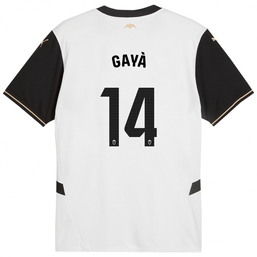 Niño Camiseta Jose Gaya #14 Blanco Negro 1ª Equipación 2024/25 La Camisa Argentina