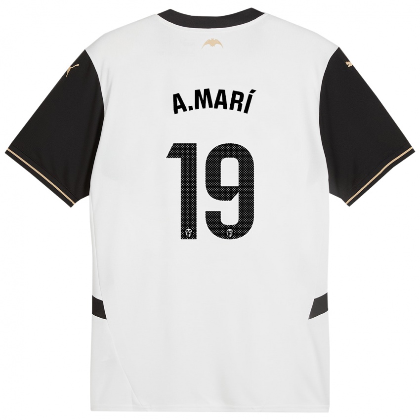 Niño Camiseta Alberto Marí #19 Blanco Negro 1ª Equipación 2024/25 La Camisa Argentina