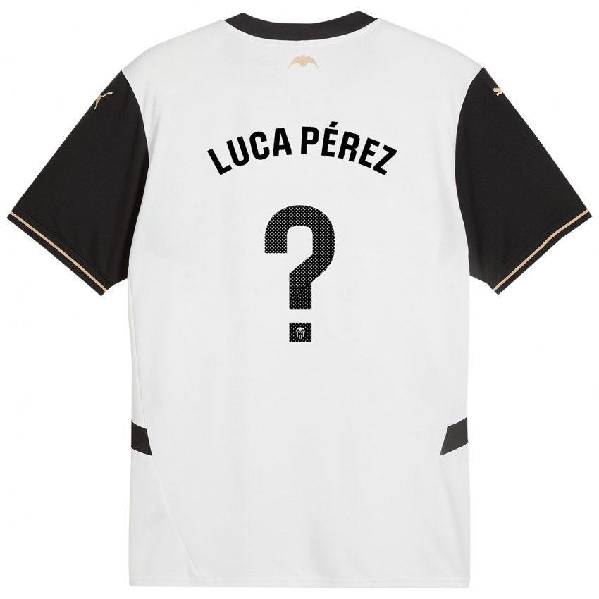 Niño Camiseta Simón Luca Pérez #0 Blanco Negro 1ª Equipación 2024/25 La Camisa Argentina