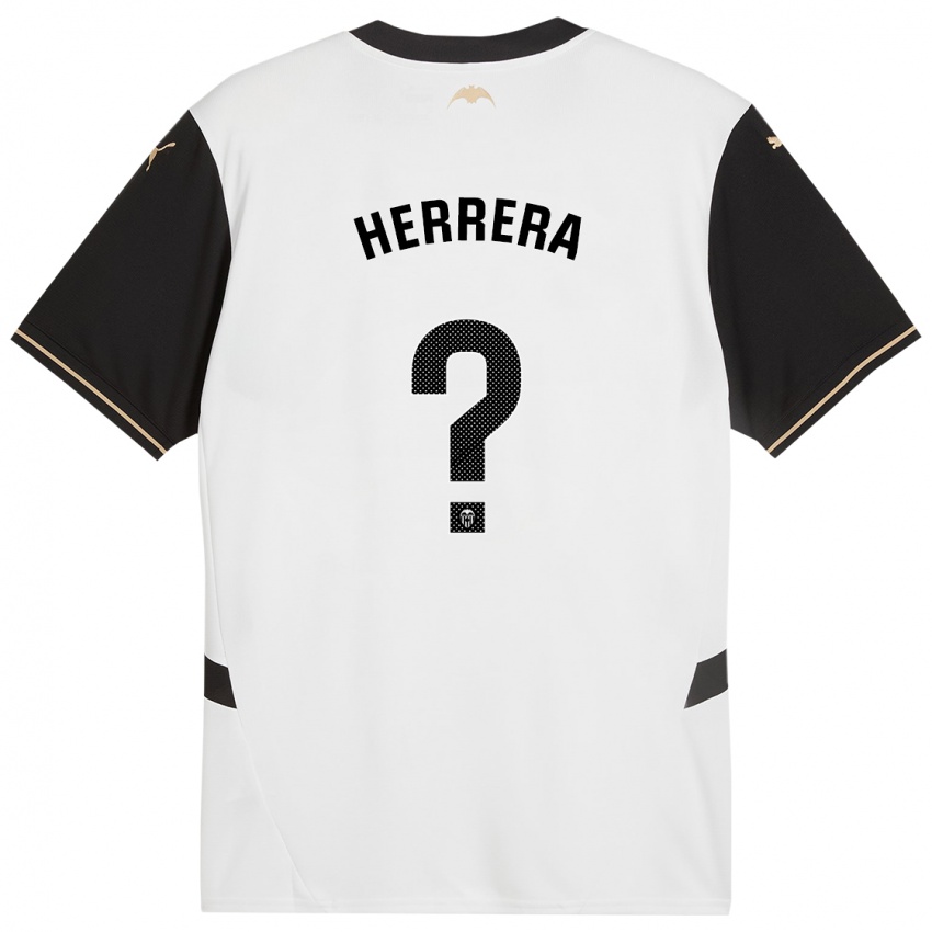 Niño Camiseta Iker Herrera #0 Blanco Negro 1ª Equipación 2024/25 La Camisa Argentina