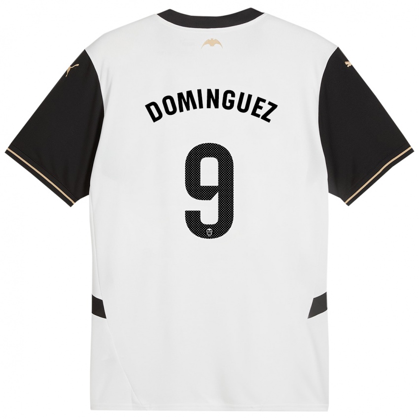 Niño Camiseta Mario Dominguez #9 Blanco Negro 1ª Equipación 2024/25 La Camisa Argentina