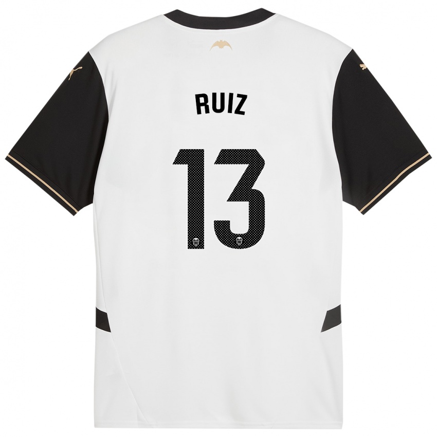 Niño Camiseta Nil Ruiz #13 Blanco Negro 1ª Equipación 2024/25 La Camisa Argentina