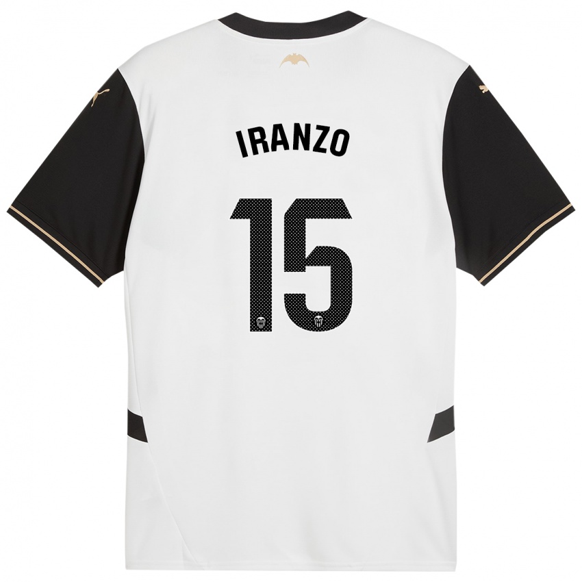 Niño Camiseta Rubén Iranzo #15 Blanco Negro 1ª Equipación 2024/25 La Camisa Argentina