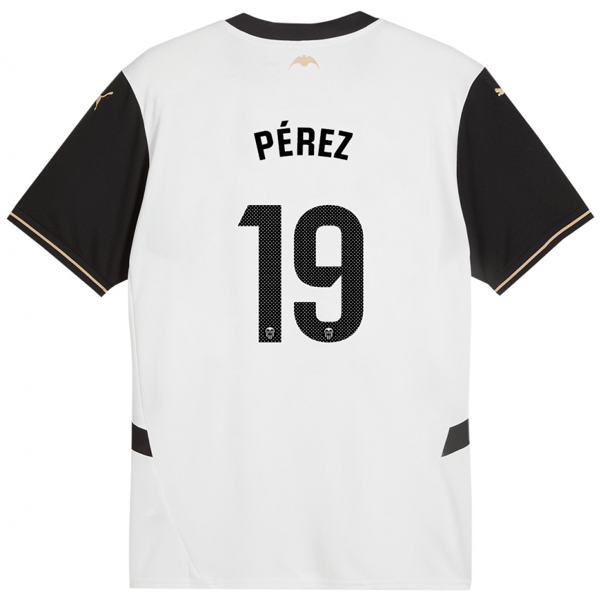 Niño Camiseta Joselu Pérez #19 Blanco Negro 1ª Equipación 2024/25 La Camisa Argentina