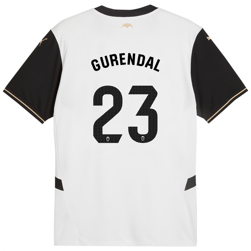 Niño Camiseta Alexander Gurendal #23 Blanco Negro 1ª Equipación 2024/25 La Camisa Argentina