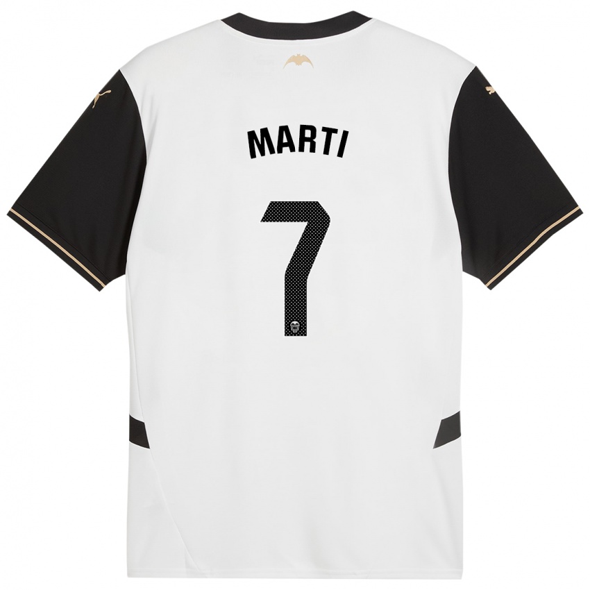 Niño Camiseta Marina Martí #7 Blanco Negro 1ª Equipación 2024/25 La Camisa Argentina