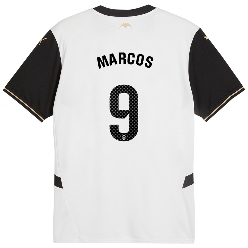 Niño Camiseta Ana Marcos #9 Blanco Negro 1ª Equipación 2024/25 La Camisa Argentina