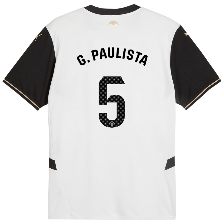 Niño Camiseta Gabriel Paulista #5 Blanco Negro 1ª Equipación 2024/25 La Camisa Argentina