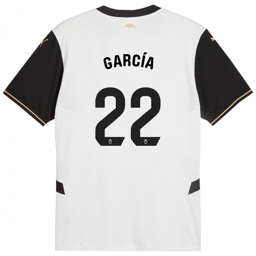 Niño Camiseta Azael García #22 Blanco Negro 1ª Equipación 2024/25 La Camisa Argentina