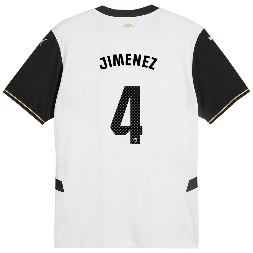 Niño Camiseta Maria Jimenez #4 Blanco Negro 1ª Equipación 2024/25 La Camisa Argentina