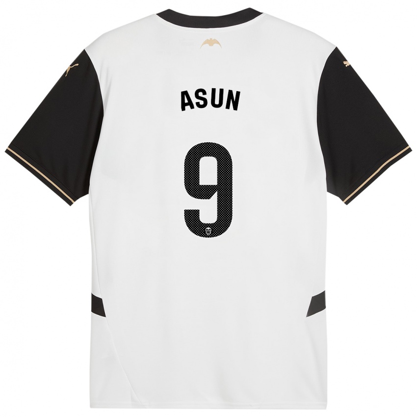 Niño Camiseta Asun #9 Blanco Negro 1ª Equipación 2024/25 La Camisa Argentina