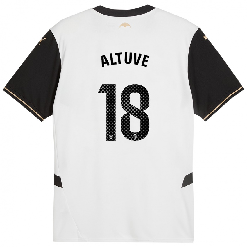 Niño Camiseta Oriana Altuve #18 Blanco Negro 1ª Equipación 2024/25 La Camisa Argentina