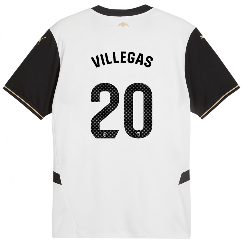 Niño Camiseta Noelia Villegas #20 Blanco Negro 1ª Equipación 2024/25 La Camisa Argentina