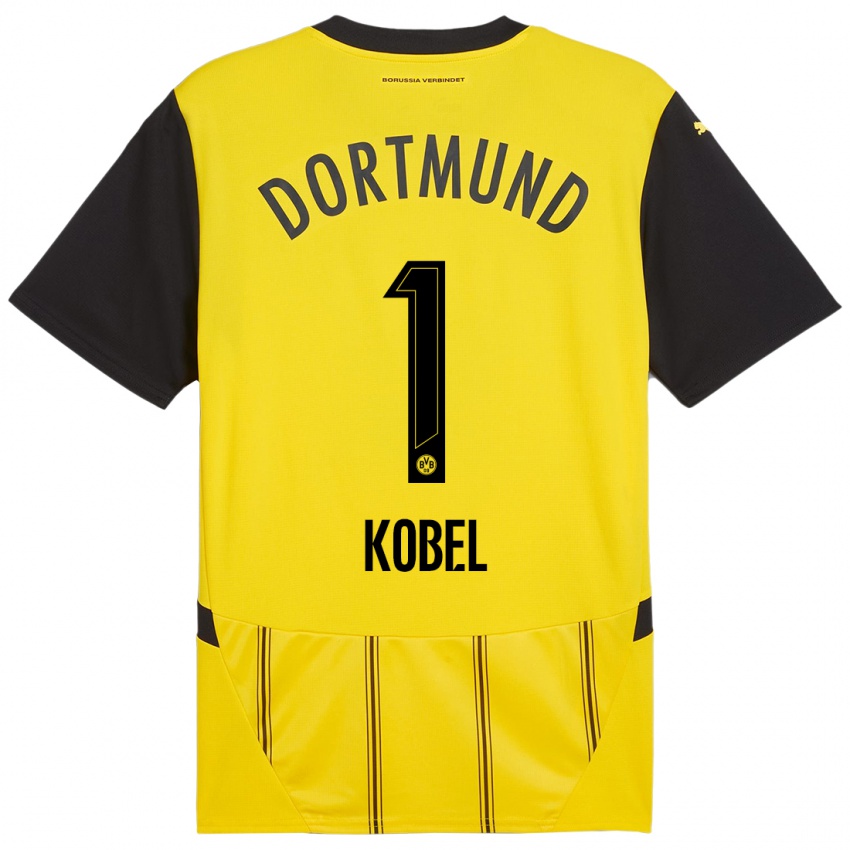 Niño Camiseta Gregor Kobel #1 Amarillo Negro 1ª Equipación 2024/25 La Camisa Argentina