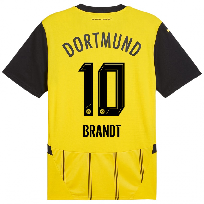 Niño Camiseta Julian Brandt #10 Amarillo Negro 1ª Equipación 2024/25 La Camisa Argentina